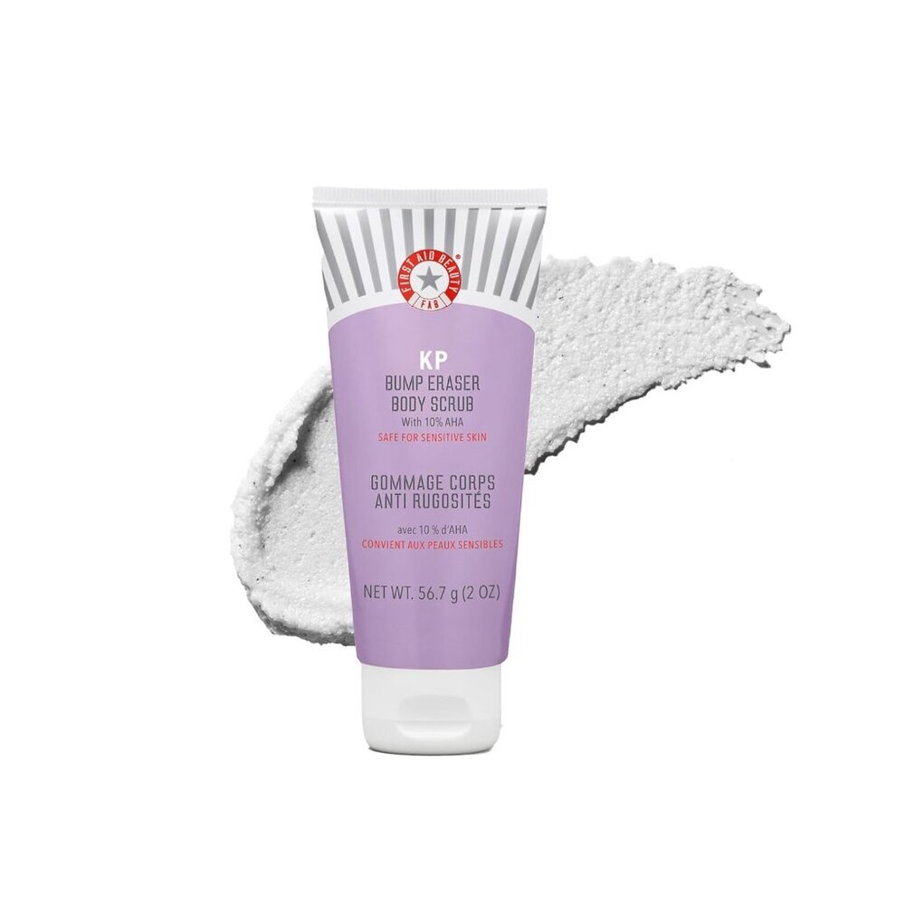 KP Bump Eraser Body Scrub with 10% AHA, Keratosis Pilaris Skin Exfoliator with G